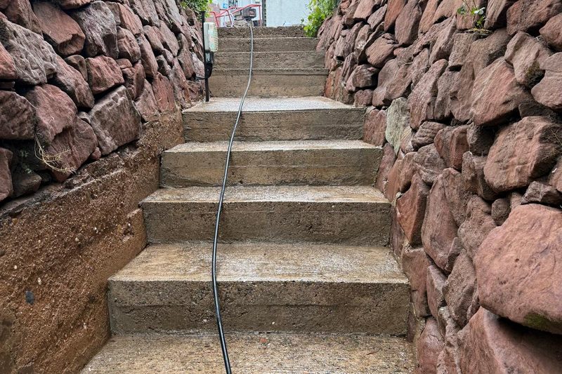 Garden steps restored after professional cleaning