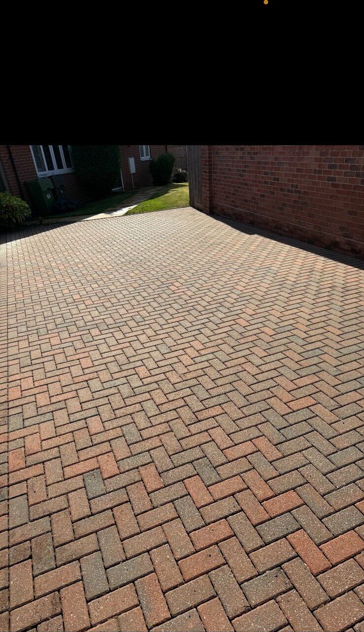 Clean block paving driveway in Birmingham