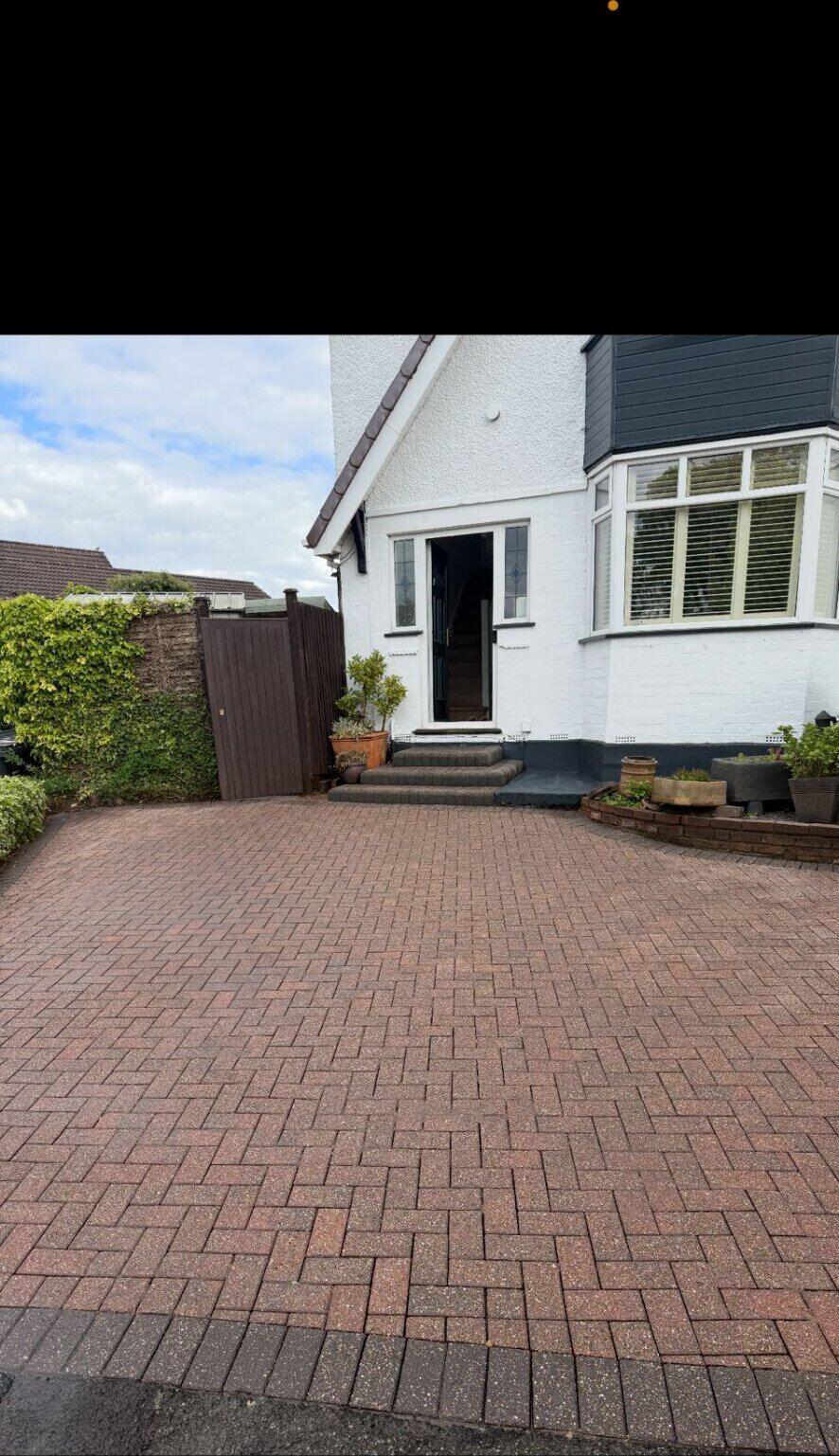 Close-up of clean block paving after professional cleaning