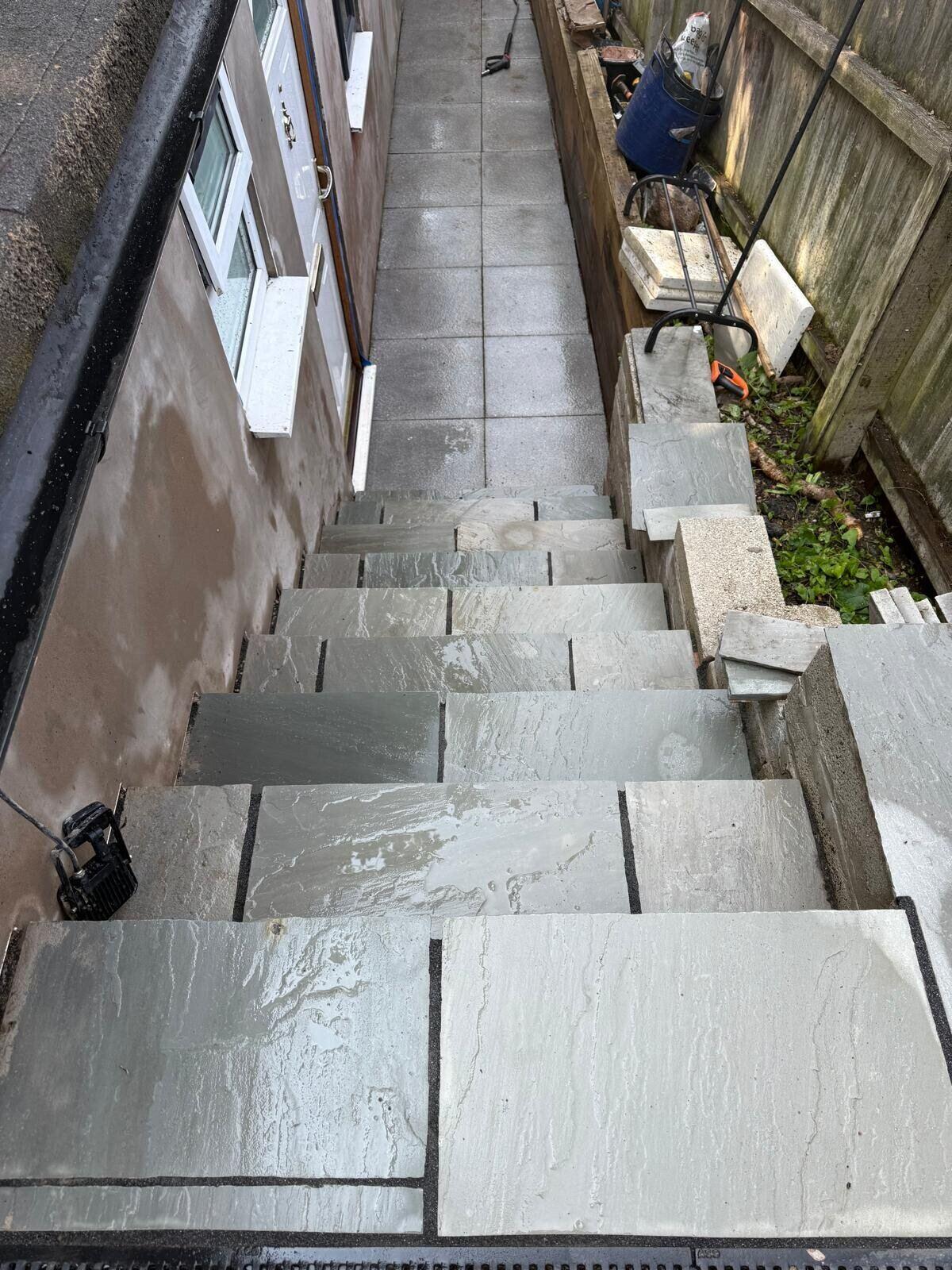 Restored garden patio in Birmingham