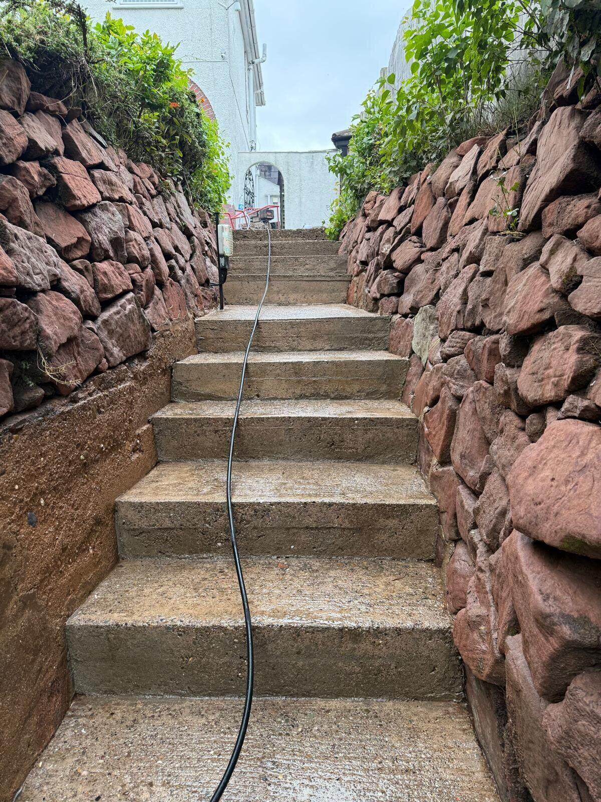Cleaned stone steps in Birmingham